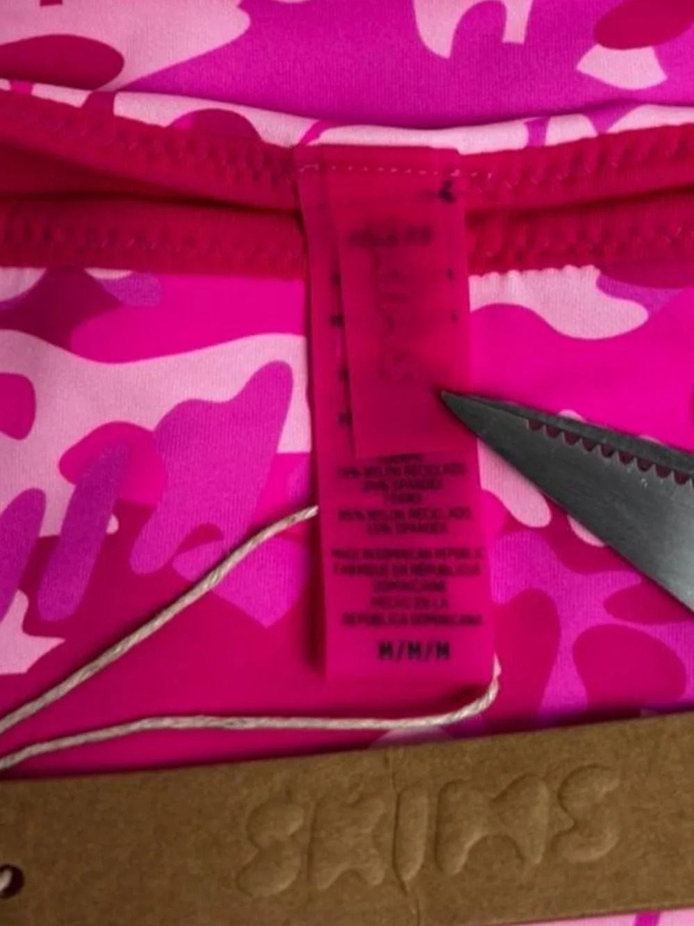 Skims Pink Camo High-Waist Bikini Bottoms